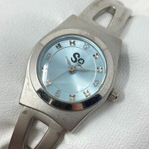 SO Watch Women 22mm Silver Tone Light Blue Dial Matte New Battery SMALL 5.75"
